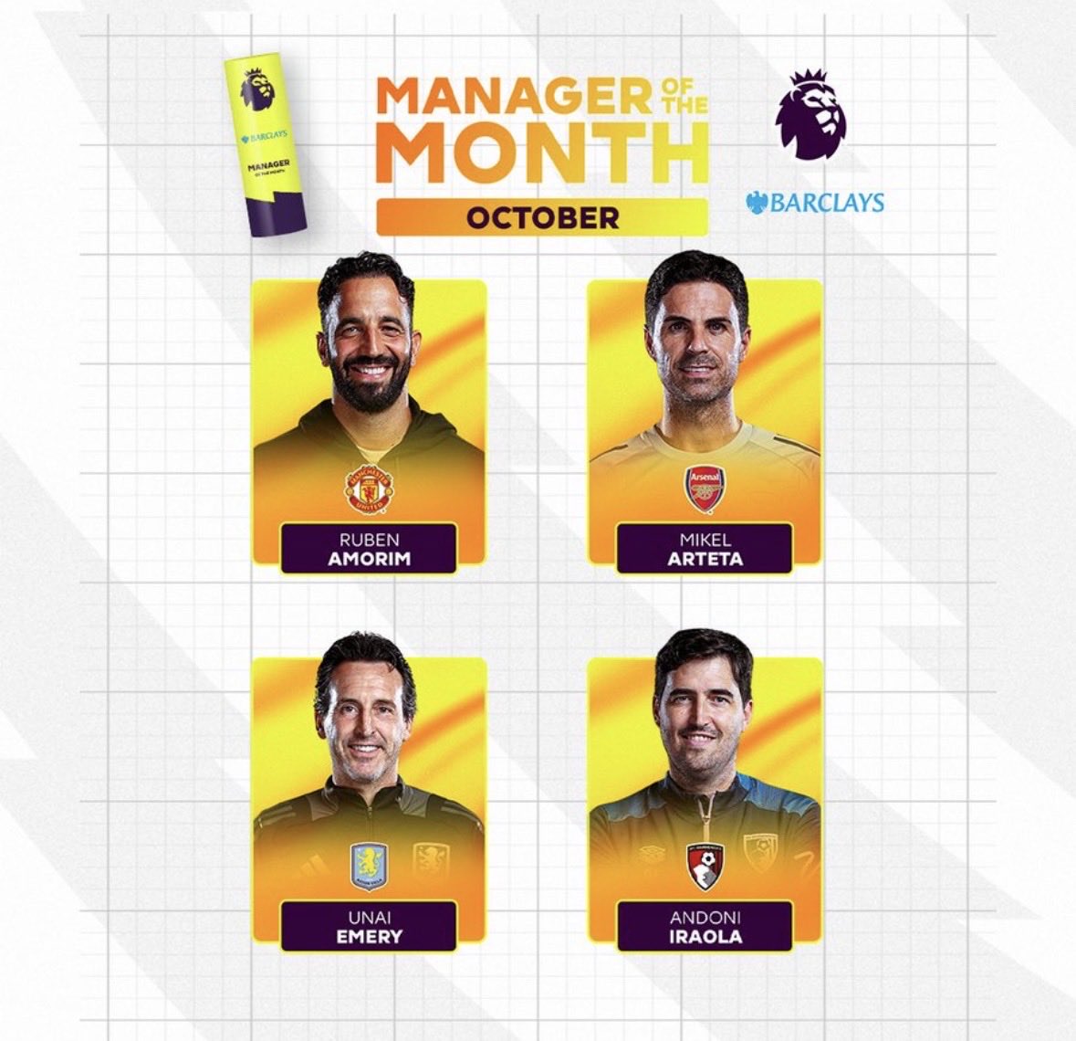 premier-league-announces-october-2025-manager-of-the-month-nominees Image
