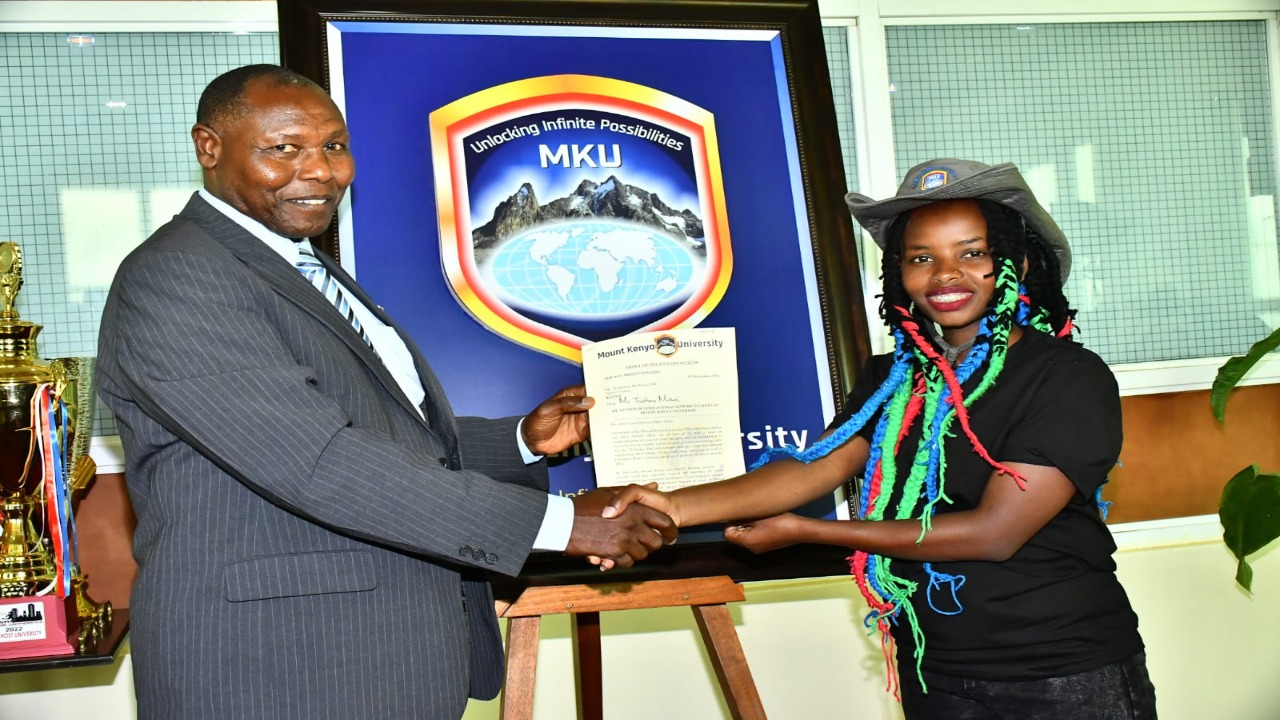 mt-kenya-university-awards-full-scholarship-to-world-record-environmentalist-truphena-muthoni Image