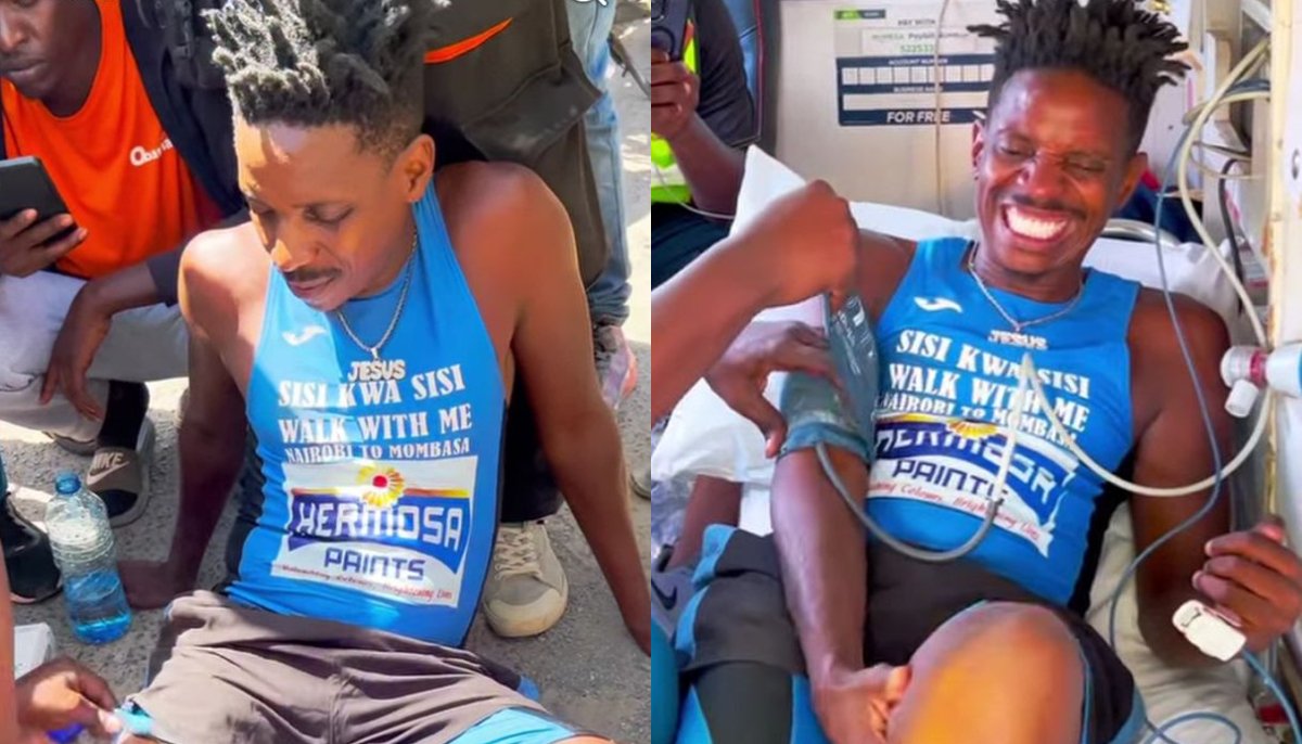 eric-omondi-completes-first-day-of-nairobitomombasa-charity-walk Image