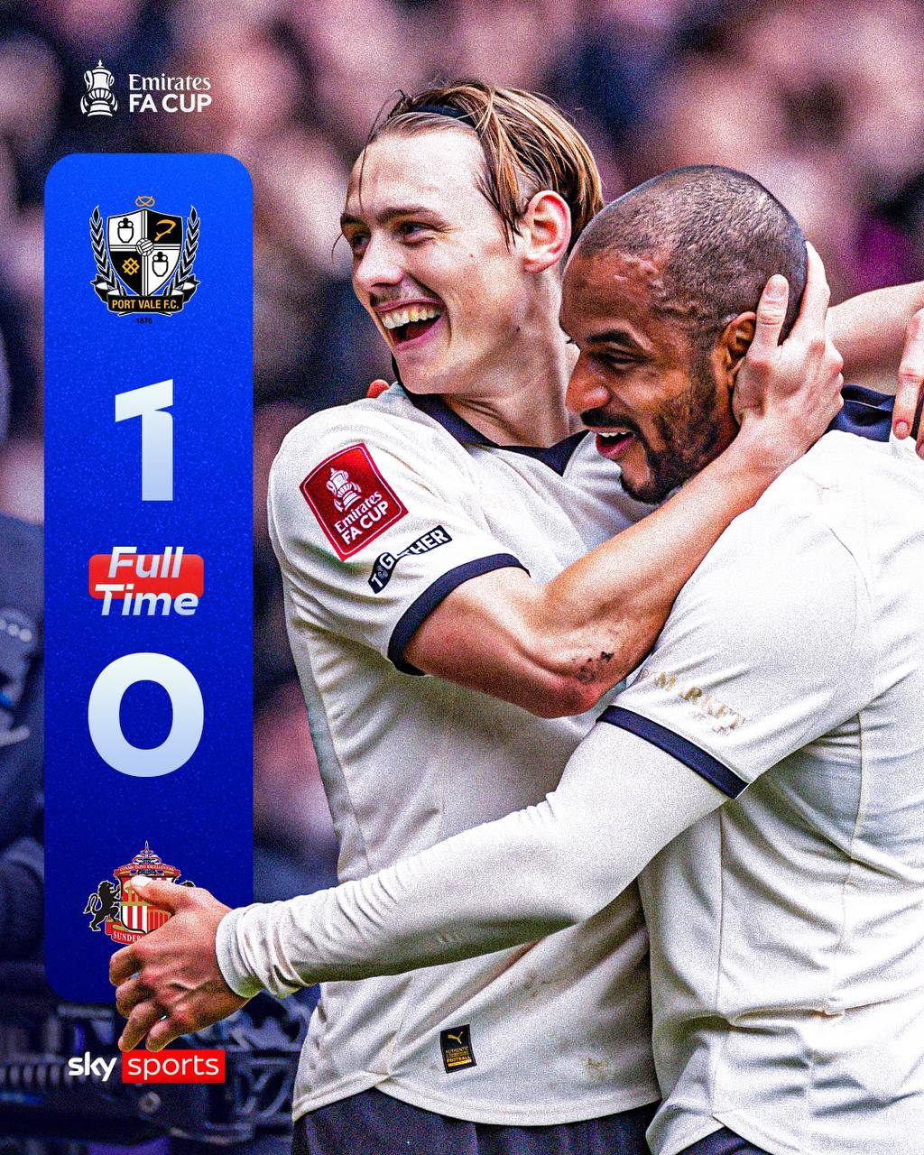 port-vale-shock-sunderland-to-reach-fa-cup-quarter-finals-for-first-time-in-72-years Image