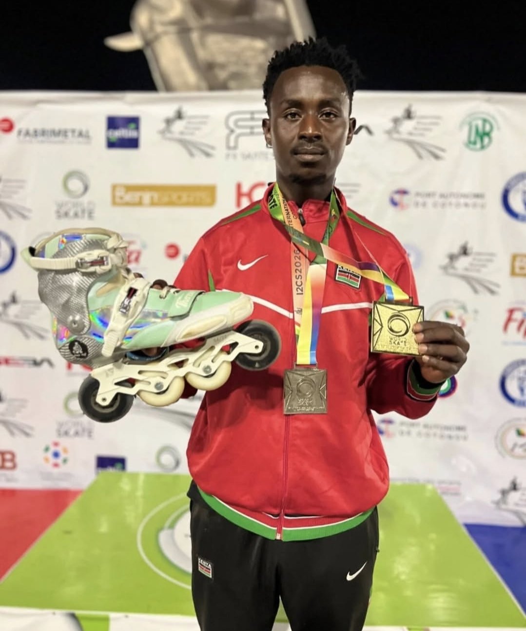 kenyan-skater-kelvin-kiarie-wins-gold-and-silver-at-international-championship-in-benin Image
