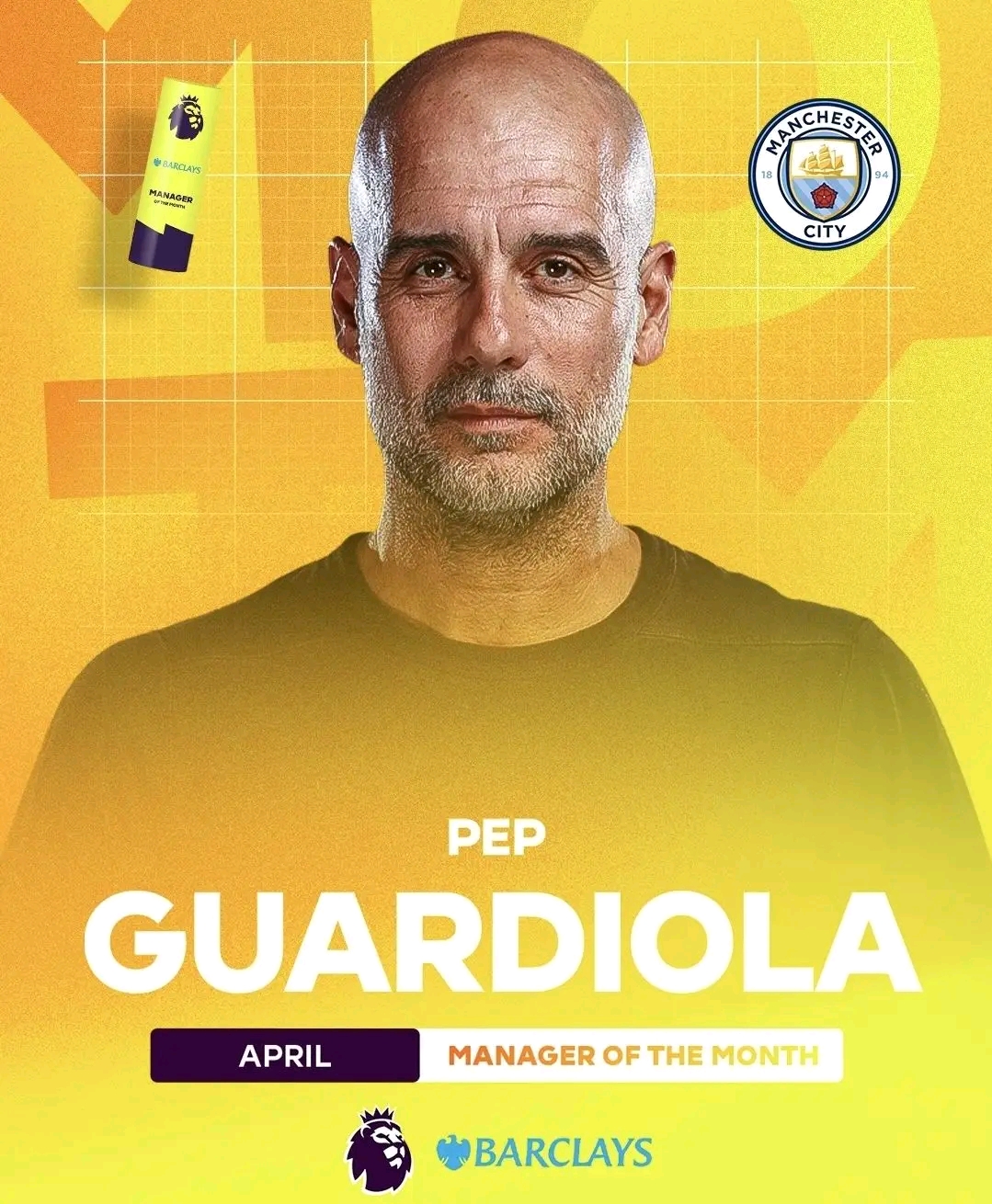pep-guardiola-named-aprils-barclays-coach-of-the-month Image