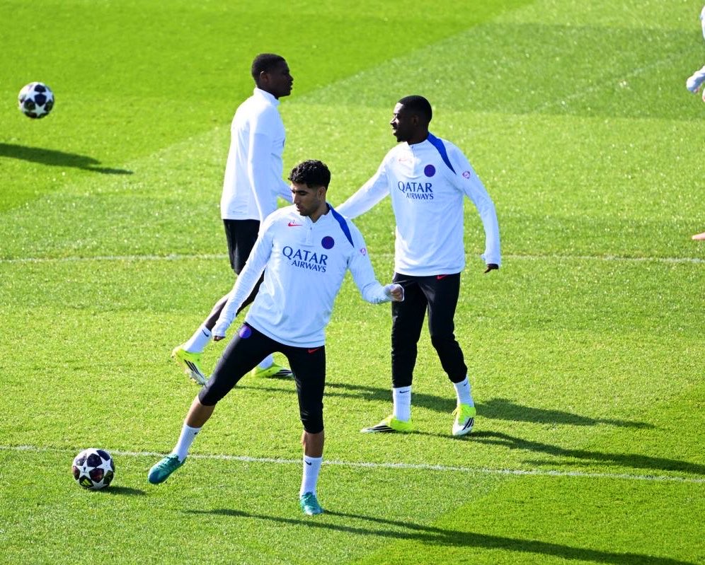 dembele-and-hakimi-back-in-psg-training-ahead-of-cup-final-preparations Image