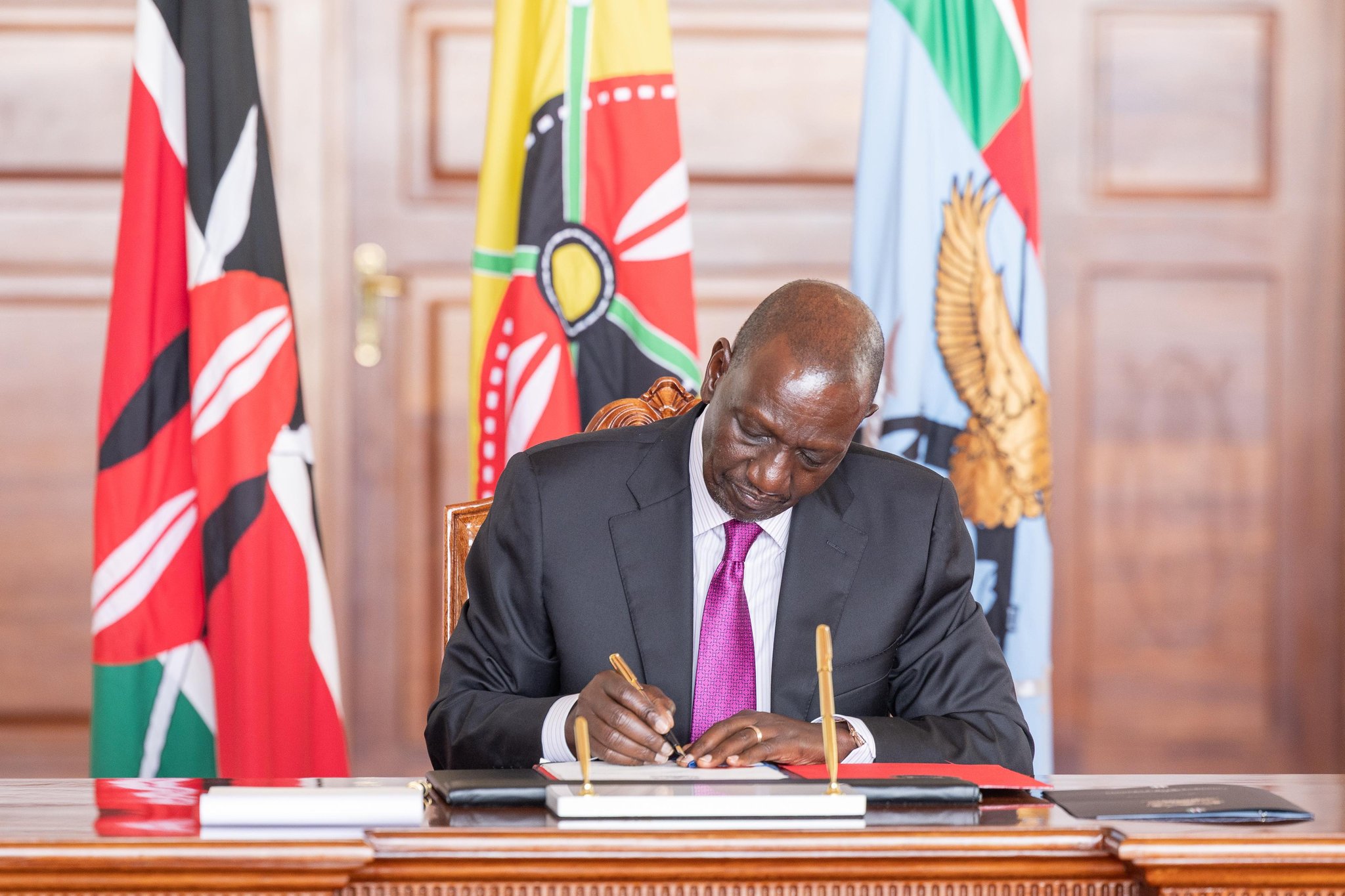 ruto-signs-three-key-laws-on-disaster-management-forest-conservation-and-equalisation-fund Image