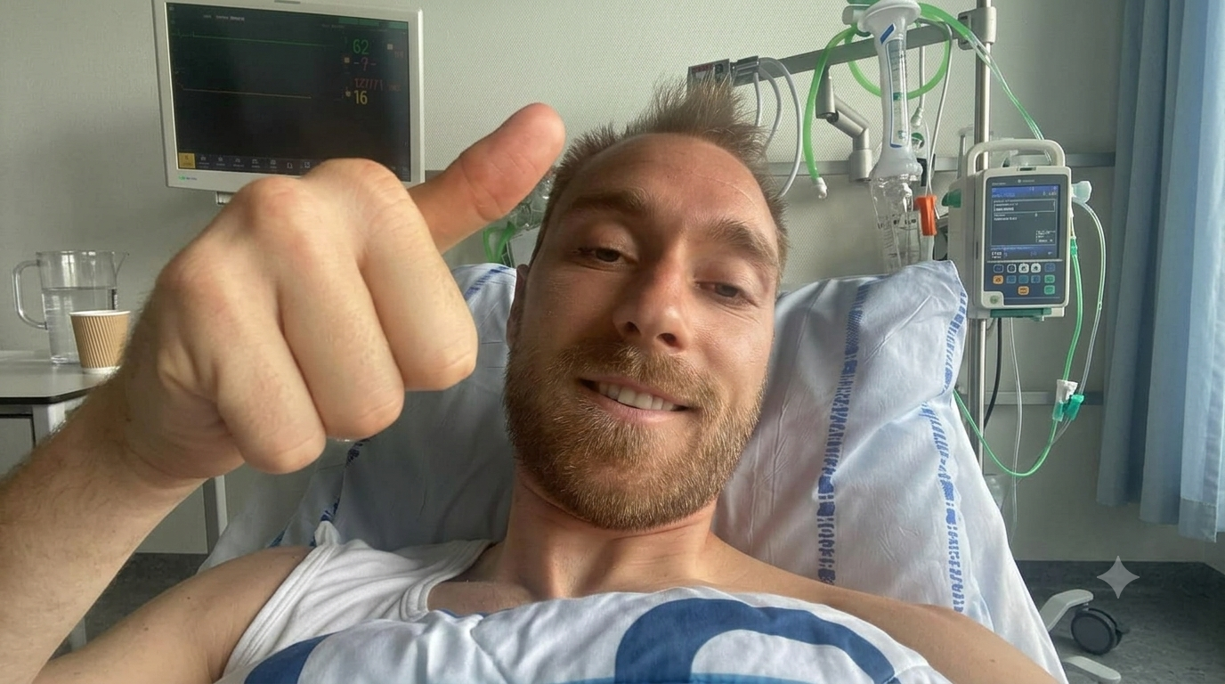 eriksen-stable-after-collapse-during-denmark-friendly-against-ukraine Image