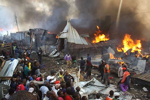 Fire burns a section of Gikomba Market