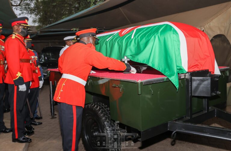Former President Mwai Kibaki’s Body In Parliament